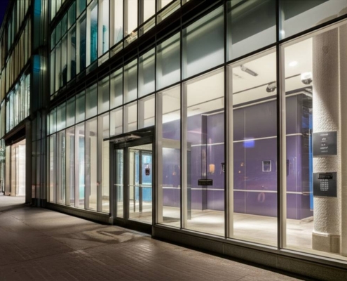 Toronto business security system: cameras, motion sensors, access control.