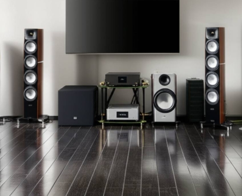 Brampton home audio system installation by PowerSol. Immersive sound experience.