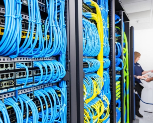 PowerSol Solutions network cabling installation in Vaughan, Canada. High-quality, reliable network infrastructure.