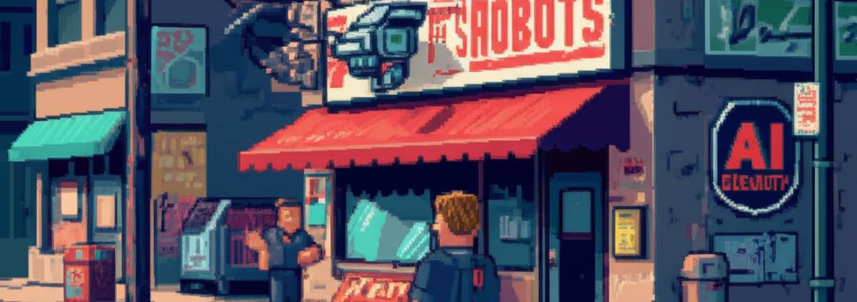 AI Security Camera Install - GTA Style Pixel Art for Small Business