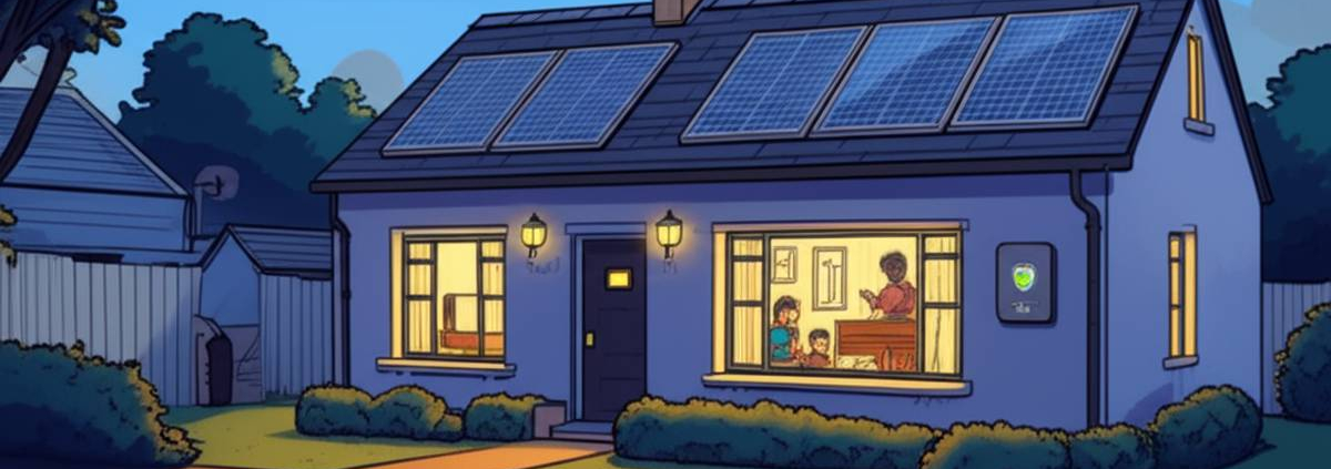 Low voltage energy saving Keswick home with solar panels and LED lighting.