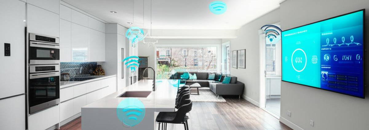 Smart Home 2025: Modern Toronto home with voice-controlled appliances and integrated smart technology.