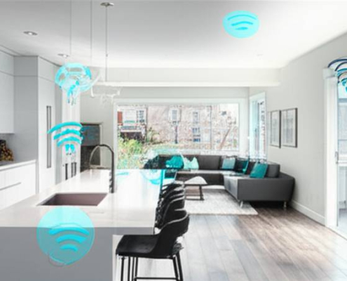 Smart Home 2025: Modern Toronto home with voice-controlled appliances and integrated smart technology.