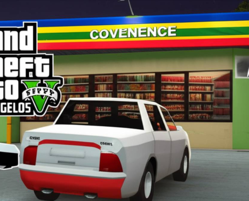 GTA-style AI security camera ad for small businesses in Los Santos