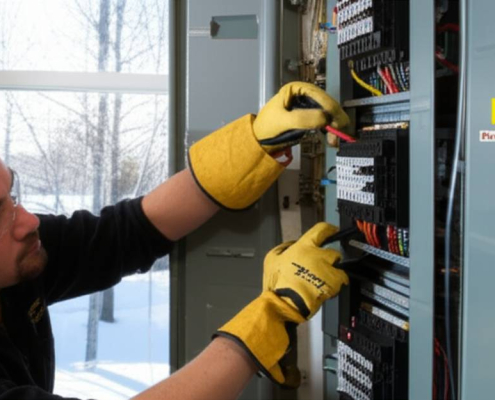 Electrical panel upgrade by PowerSol ensures home safety this winter.