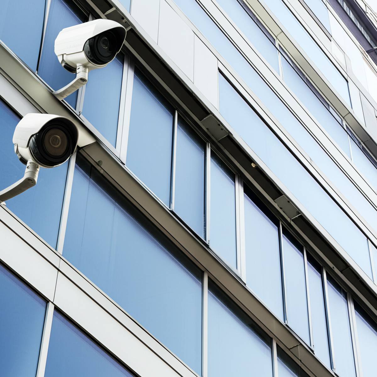 AI security cameras installed by PowerSol in a commercial building in the GTA.