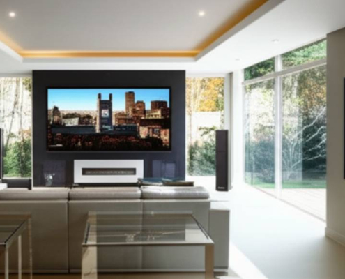 Keswick smart home theater installation by PowerSol: immersive, integrated tech.