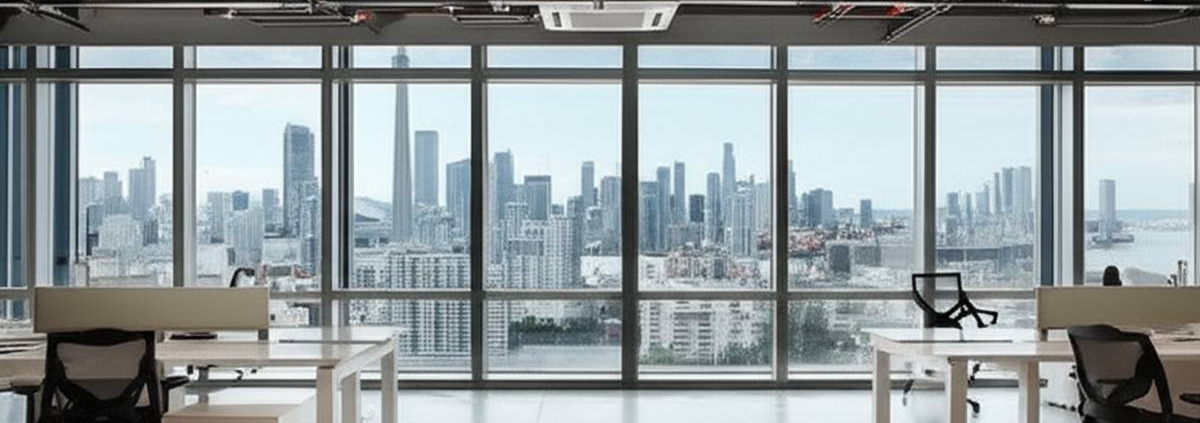 Modern Toronto office with exposed low voltage wiring by PowerSol