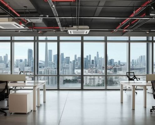 Modern Toronto office with exposed low voltage wiring by PowerSol