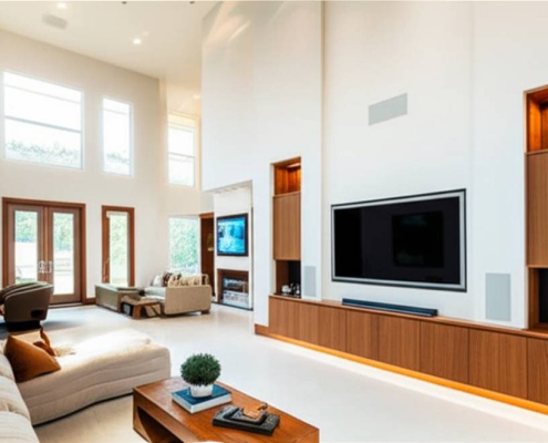 Luxury home theater & smart lighting in Toronto. Modern residential AV design.