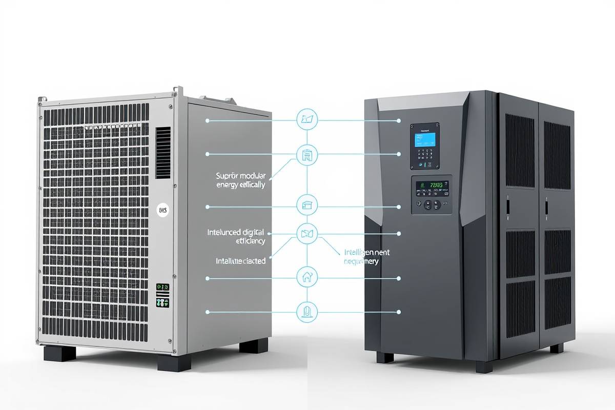 Diagram showing a comparison of traditional UPS with new models for power reliability