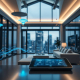 Modern Toronto smart home interior with integrated Wi-Fi access points and smart devices, powered by powersol for seamless connectivity.