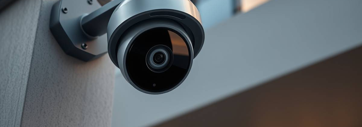 A PowerSol smart security camera mounted on the corner of a modern luxury home in the Greater Toronto Area.