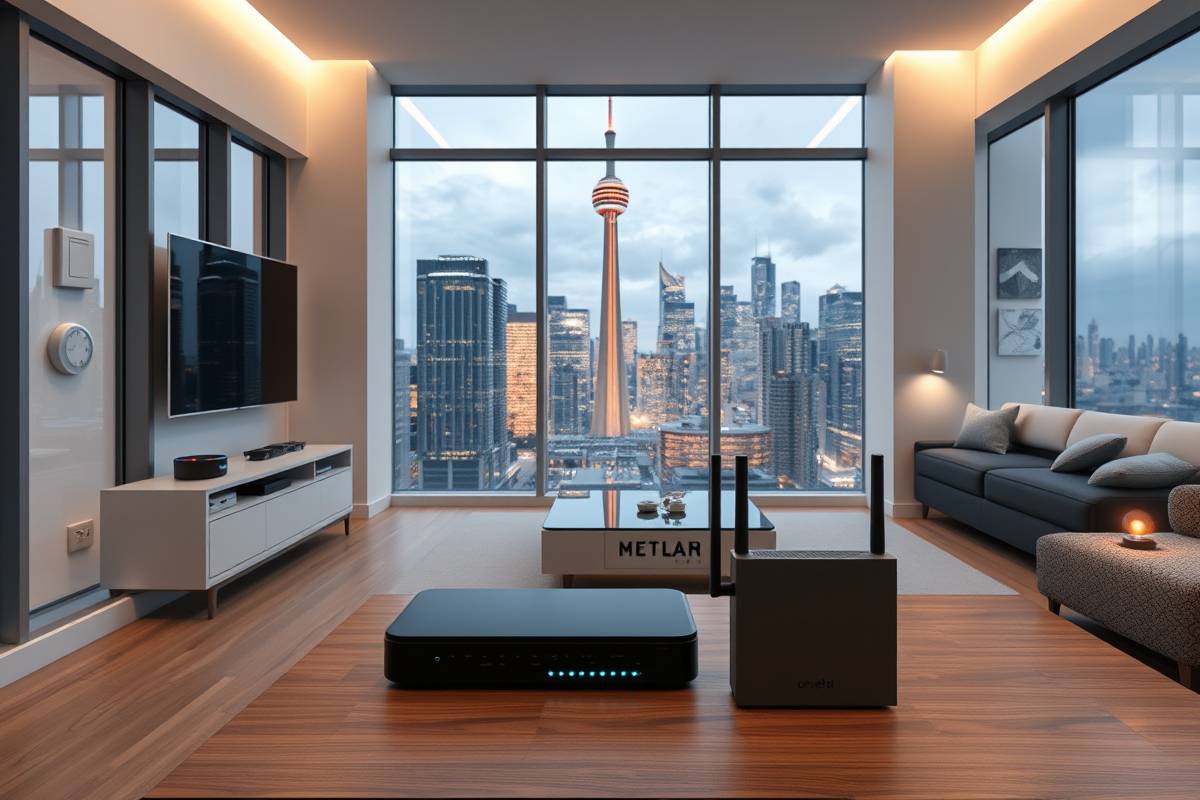 Matter standard in smart homes 2026: seamless device connectivity in Toronto - a modern smart home living room with integrated devices