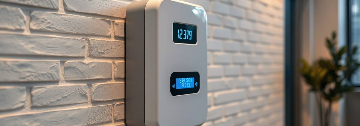 Sleek PowerSol smart EV charger panel installed on a modern Toronto home's white brick wall, no upgrades needed