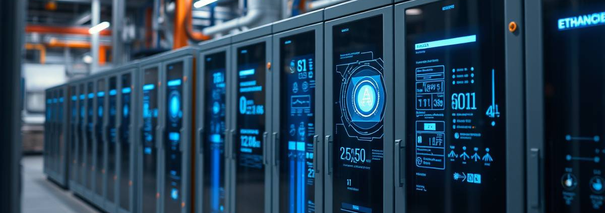 PowerSol AI predictive maintenance for Eaton/Schneider panels with glowing interface elements