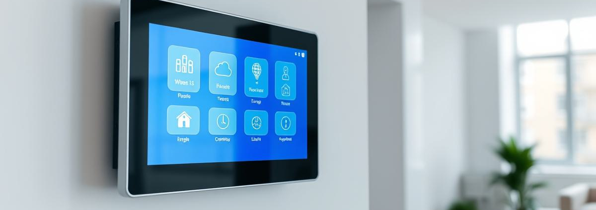 PowerSol excels in Matter standard smart home GTA 2026 installations, featuring sleek touch control panels for advanced automation.