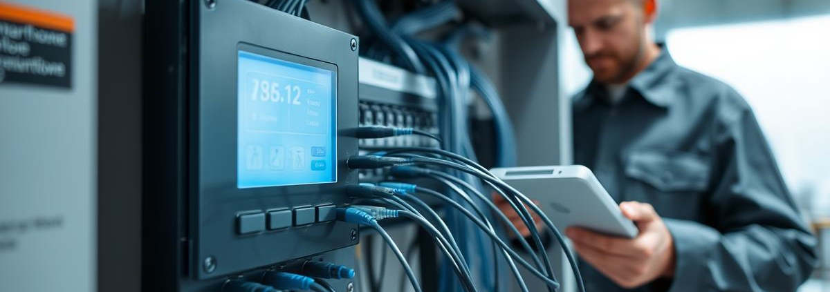 PowerSol provides expert professional smart home installation services in Toronto, showing a neatly wired control panel with low-voltage cables.