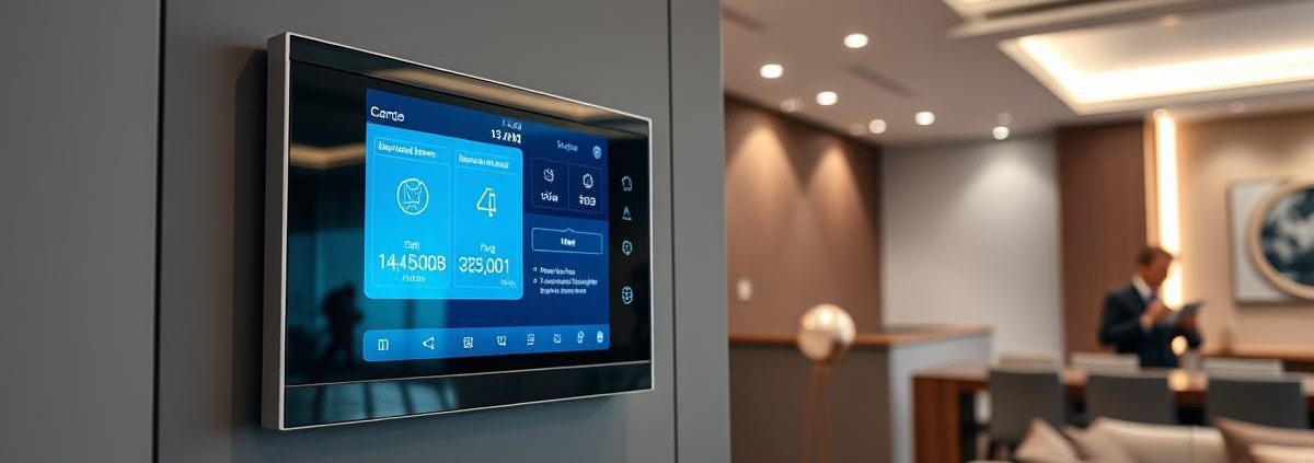 Powersol provides expert smart home automation Toronto solutions, integrating sleek control panels into modern luxury living spaces.
