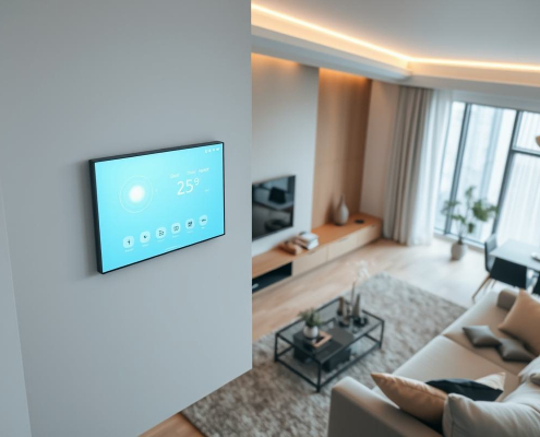 PowerSol offers expert smart home automation Vaughan, enhancing this modern luxury living room with integrated tech.