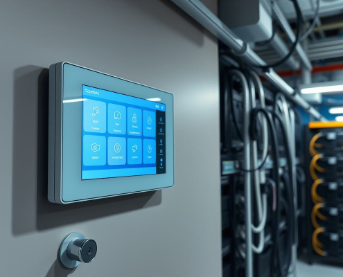 Matter Smart Home Toronto control panel by powersol, showing seamless integration, smart lock, and structured cabling for advanced living.
